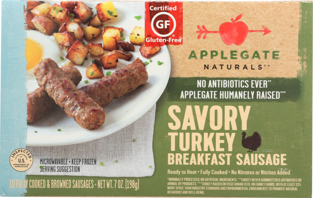 APPLEGATE NATURALS: Savory Turkey Breakfast Sausage, 7 oz - 0025317694001