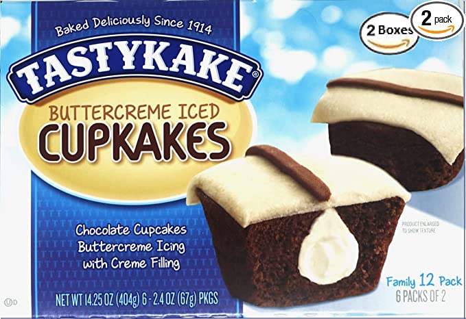 Tastykake, Cream Filled Sweetie Kakes With Icing And Heart Sprinkles, Chocolate - 025600002025