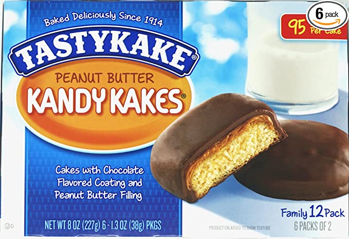 Tastykake, Kandy Kakes, Cakes, Peanut Butter - 025600003978