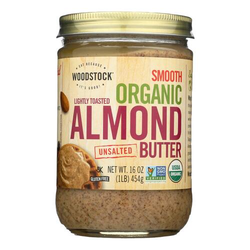 Unsalted organic smooth lightly toasted almond butter, unsalted - 0026938737603