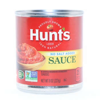 HUNTS No Salt Added Tomato Sauce, 8 OZ - 0027000390078