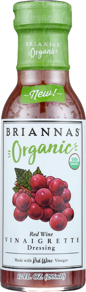 BRIANNAS: Organic Red Wine Vinaigrette Dressing, 10 oz - 0027271103025