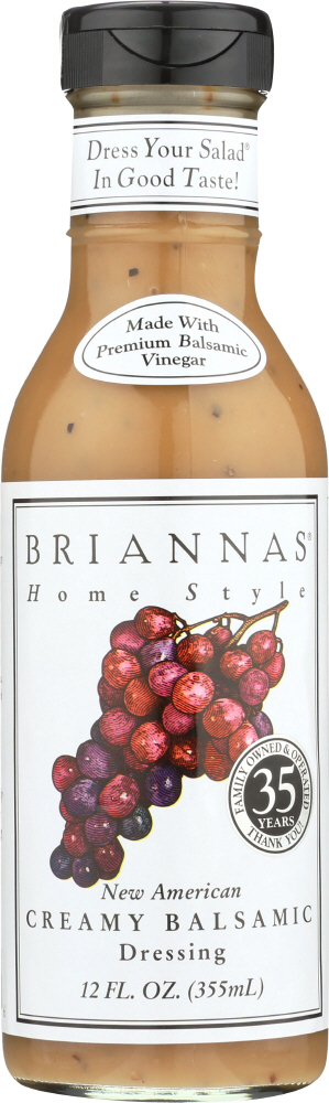 BRIANNAS: New American Creamy Balsamic Vinaigrette Dressing, 12 oz - 0027271121326