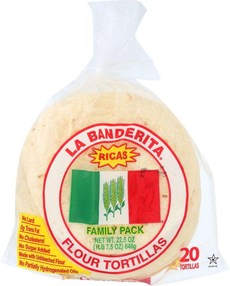 LA BANDERITA: Tortilla Flour Family Pack 20pc, 22.5 oz - 0027331000325