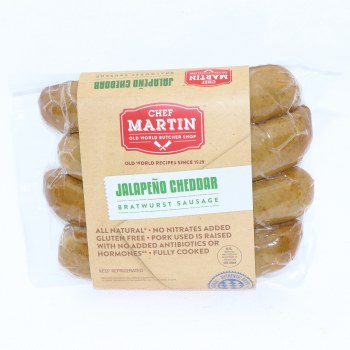 Chef martin, jalapeno cheddar bratwurst sausage - 0027466001341