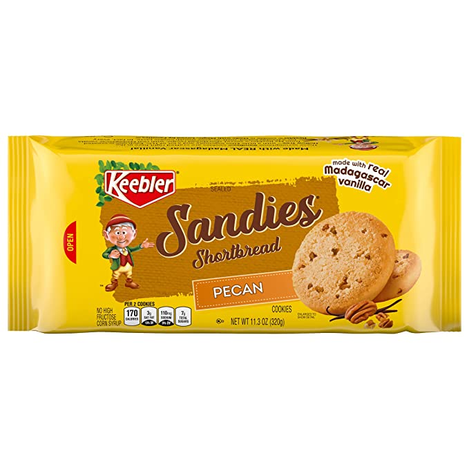  Keebler Sandies Shortbread Cookies, Pecan, 11.3oz  - 027800065572