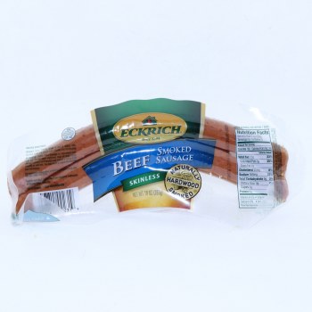 Naturally hardwood smoked skinless beef sausage, hardwood smoked - 0027815002319