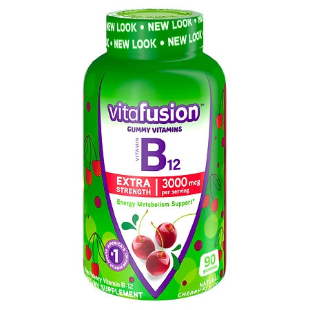 vitafusion Extra Strength Vitamin B12 Gummy Vitamins Cherry Flavored B12 Vitamins 90 Count - 027917000251