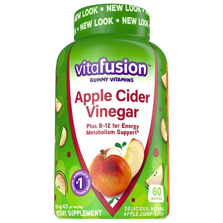 vitafusion Apple Cider Vinegar Gummies, 500mg Apple Cider Vinegar per serving plus B Vitamins, 60ct (30 day supply), Natural Apple Cider Flavor from America’s Number One Gummy Vitamin Brand (B0857X99VX) - 027917280035