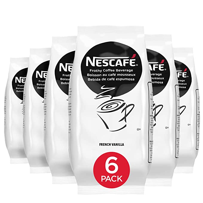  Nescafe Instant Coffee, French Vanilla Flavor Cappuccino Mix, Instant Flavored Coffee, 32-Ounce Bags (Pack of 6)  - 028000990190