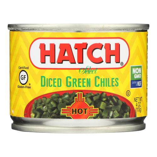 Hatch Chili Hatch Diced Hot Green Chilies - Diced Green Chiles - Case Of 24 - 4 Oz. - 028189204668