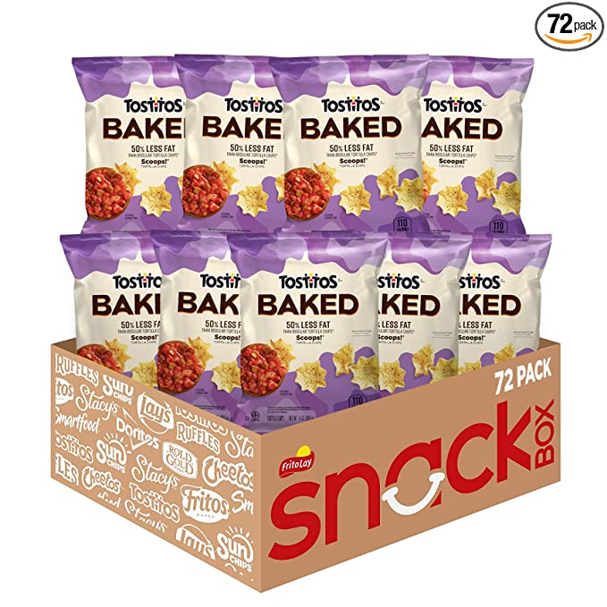 Baked Tostitos Oven Baked Scoops Tortilla Chips 0.87 Ounce (Pack of 72) - 028400069977