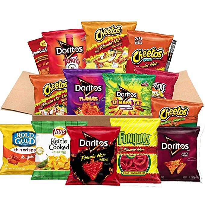  Ultimate Snacks Care Package, Hot & Spicy Variety of Chips, Nuts & More, 40 Count  - 028400122108