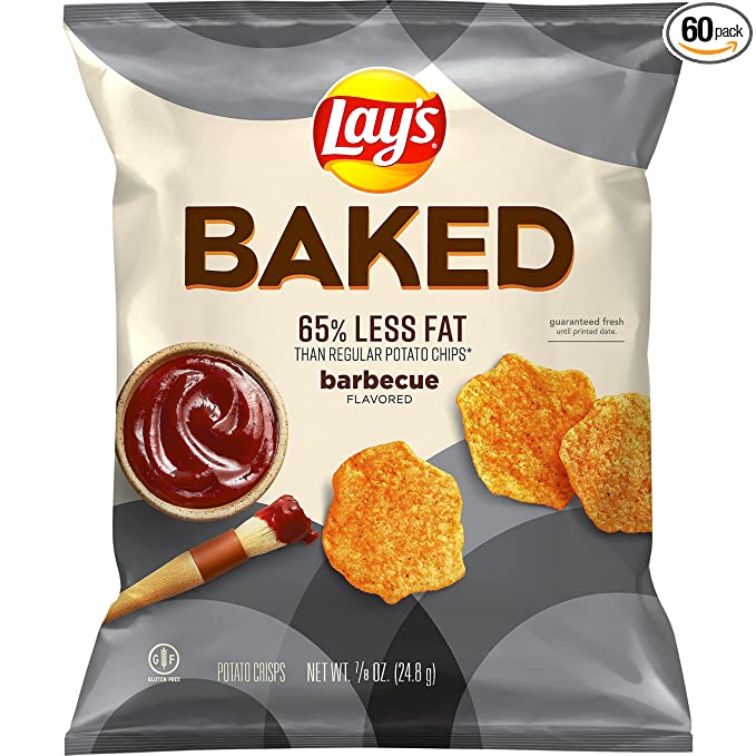  Lay's Oven Baked Barbecue Flavord Potato Crisps, 0.875 Ounce (Pack of 60) - 028400320788