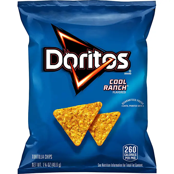  Doritos Cool Ranch Flavored Tortilla Chips, 1.75 Ounce (Pack of 64) (Packaging May Vary) - 028400443746