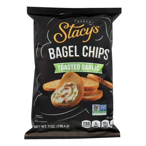 Stacy's Pita Chips Bagel Chips - Toastd Garlic - Case Of 12 - 7 Oz - 028400662864