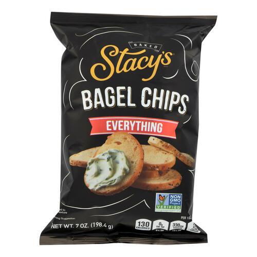 Stacy's Pita Chips Bagel Chips - Everything - Case Of 12 - 7 Oz - 028400662871