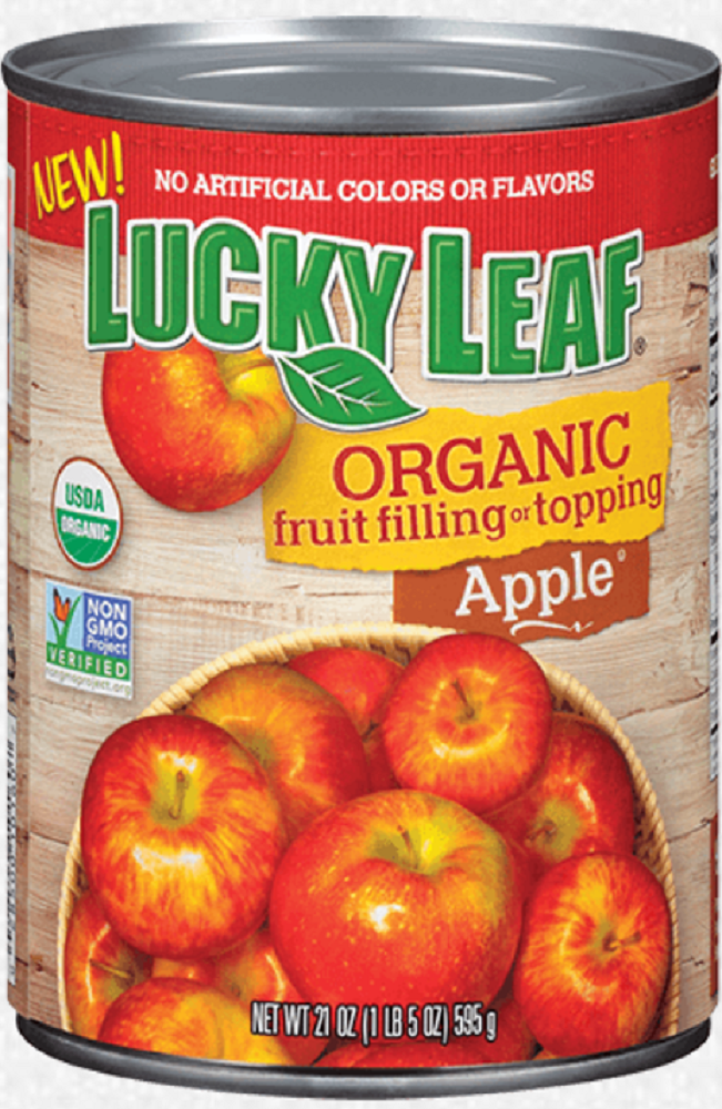 LUCKY LEAF: Organic Apple Fruit Filling, 21 oz - 0028500101607