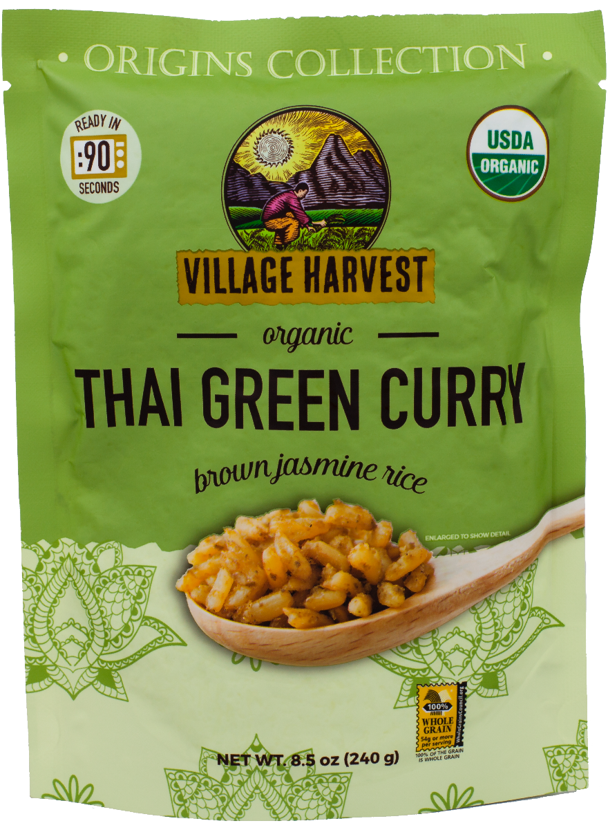 VILLAGE HARVEST: Curry RTE Thai Green Organic, 8.5 oz - 0028571200049