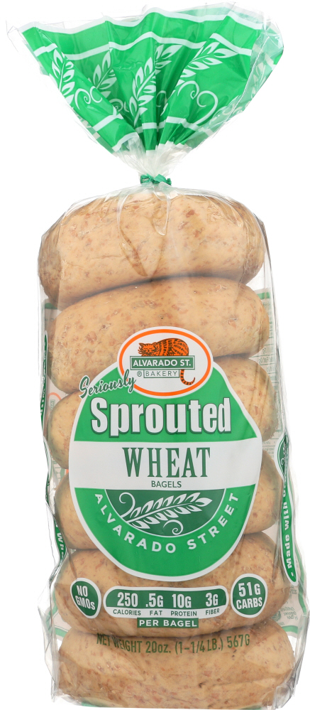 ALVARADO STREET BAKERY: Sprouted Wheat Bagels, 20 oz - 0028833041007