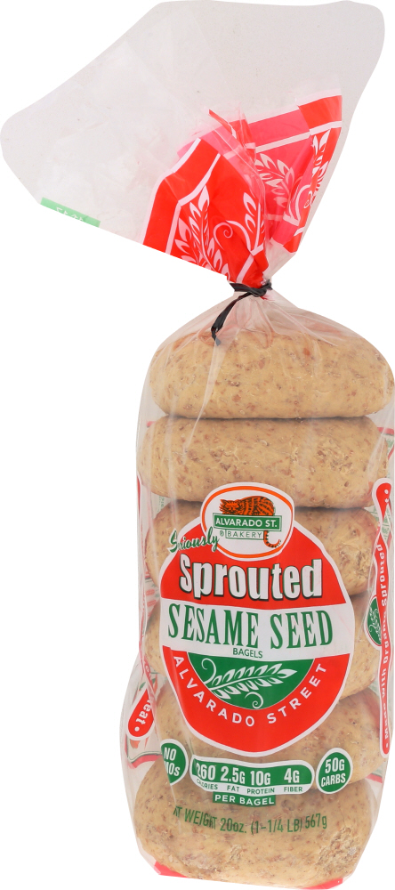 Sprouted Sesame Seed Bagels - sprouted