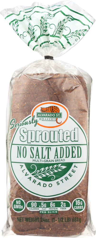 ALVARADO STREET BAKERY: Bread Sprouted Multi-Grain No Salt, 24 oz - 0028833110000