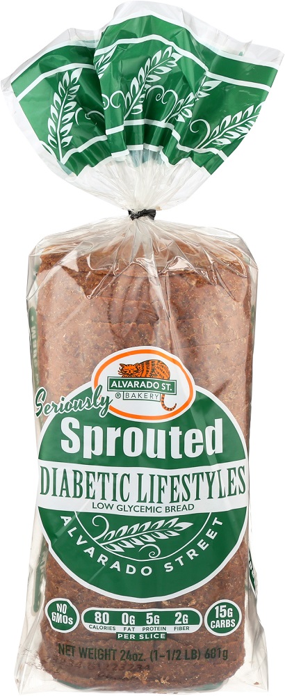 ALVARADO STREET BAKERY: Diabetics Lifestyles Low Glycemic Bread, 24 oz - 0028833160005