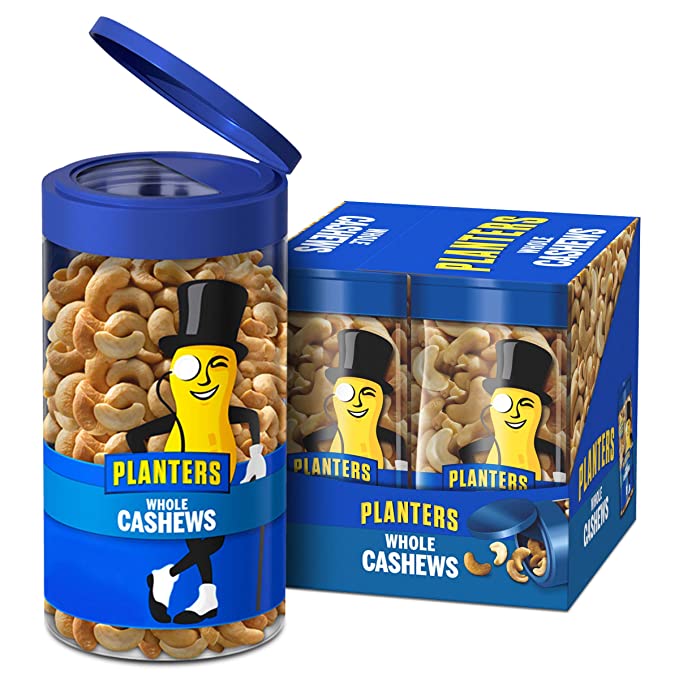  Planters Pop & Pour Whole Cashews, (4 ct - 6.5 oz Jars)  - 029000027206