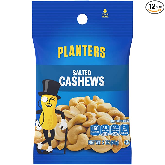  Planters Salted Cashews (12 ct Pack, 3 oz Packs)  - 029000074361