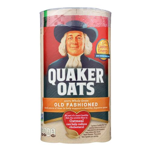 Quaker Oats Old Fashioned Oatmeal 18 Ounce Paper Cannister - 00030000010204
