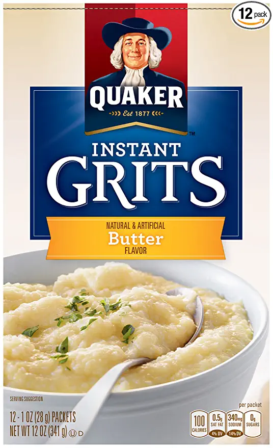  Quaker, Instant Grits, Butter Flavor, 12 Count, 12oz Box (Pack of 3) - 030000037904