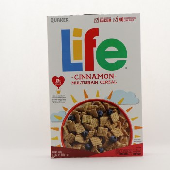Quaker Life Cinnamon Cereal 18 Ounce Paper Box - 0030000060834