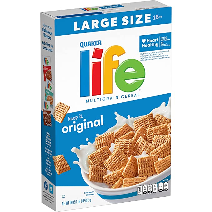  Quaker Life Original Cereal, 18oz - 030000061190