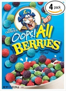  Cap'n Crunch's Oops! All Berries Cereal 11.5 Oz. Box (Pack of 4) - 030000311684