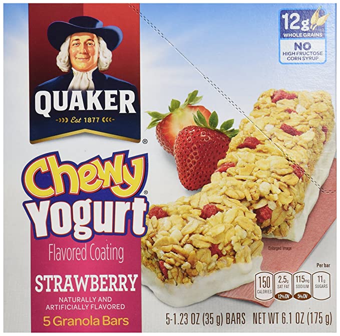  Quaker Chewy Yogurt Granola Bars, Strawberry, 6.1 oz  - 030000312803