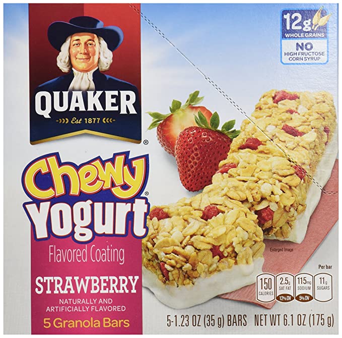 Quaker Chewy Yogurt Granola Bars, Strawberry, 6.1 oz - 030000312803