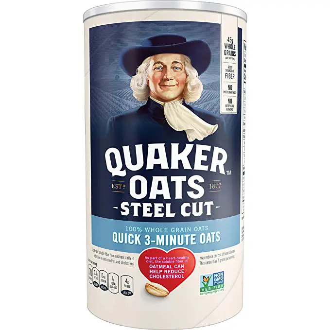  Quaker Steel Cut Oatmeal, Quick 3 Minutes To Prepare, Breakfast Cereal, 25 oz - 030000320938
