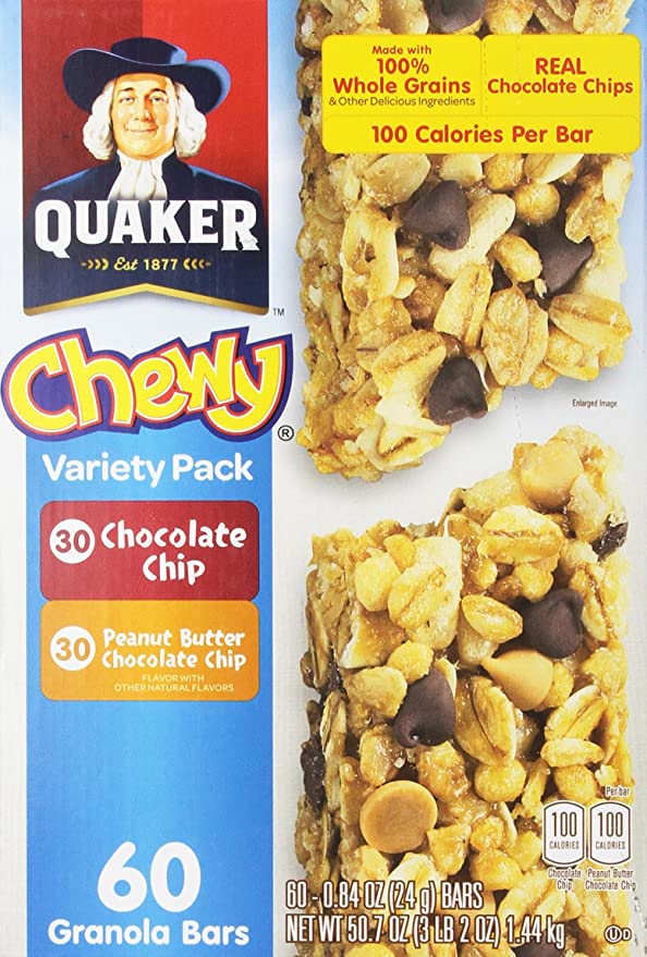  Quaker Chewy Granola Bars Sixty Bar Variety Pack (.84 oz each)  - 030000450185