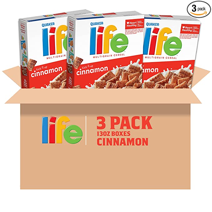 Life Breakfast Cereal, Cinnamon, 13 Ounce (Pack of 3) - 030000566473