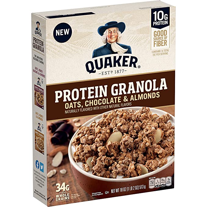  Quaker Chocolate Protein Granola, 18 Oz - 030000571620