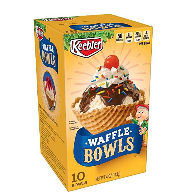 Keebler Ice Cream Cones, Waffle Bowls, 4 oz (10 ct) - mandarin