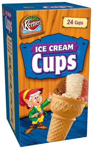  Keebler Vanilla Ice Cream Cups, 3-Ounce, 24-Count Box (Pack of 6)  - 030100300151