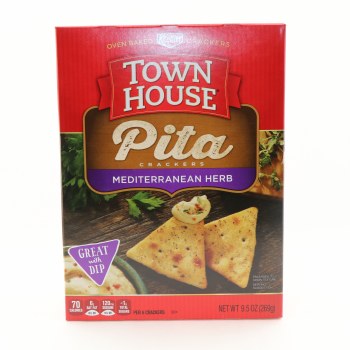 Keebler, town house, oven baked pita crackers, mediterranean herb - 0030100784678