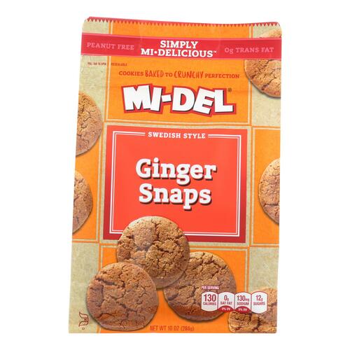 MI-DEL: Cookies Swedish Style Ginger Snaps, 10 oz - 0030684035029