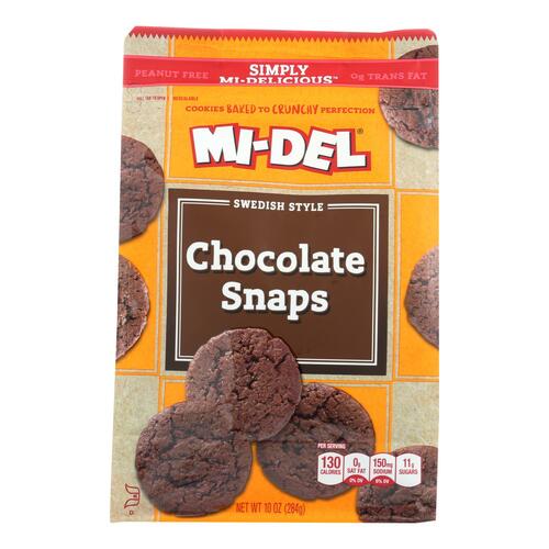 Midel Cookies - Chocolate Snaps - Case Of 8 - 10 Oz - 030684768897