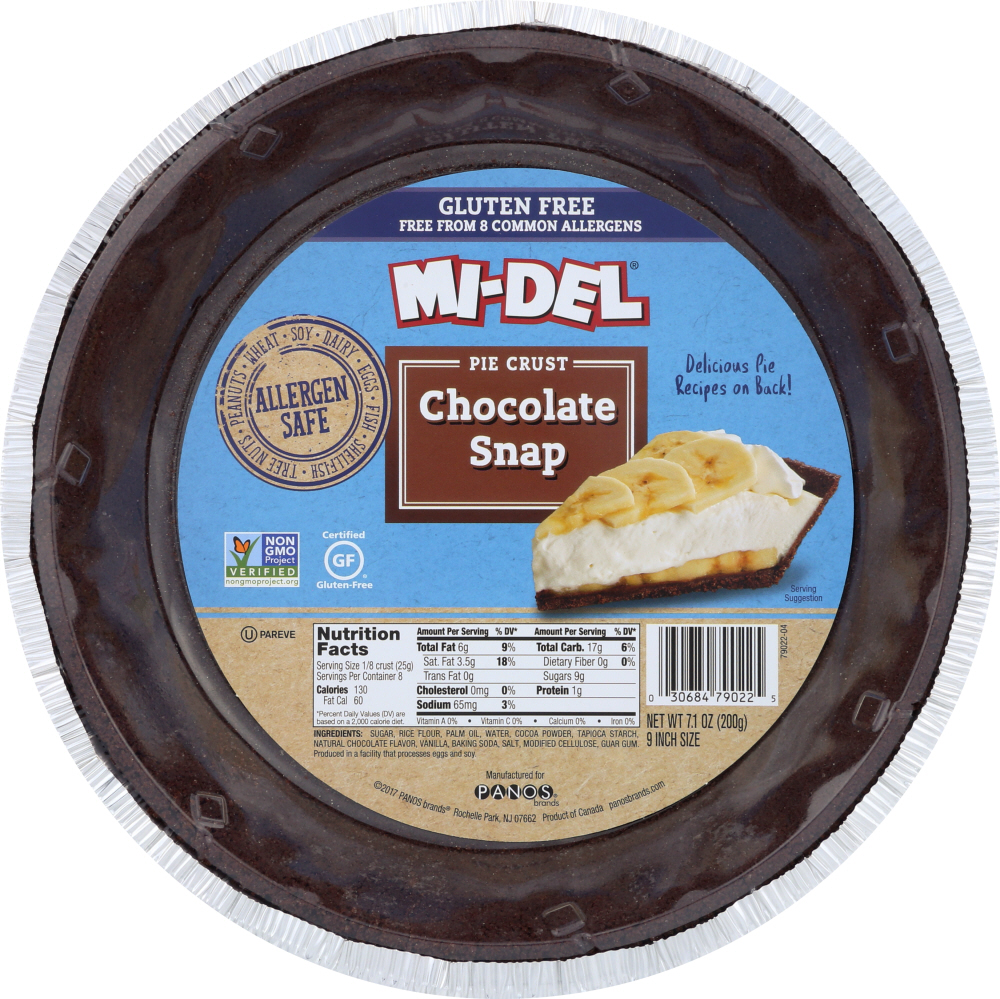 MI-DEL: Chocolate Snap Pie Crust, 7.1 oz - 0030684790225