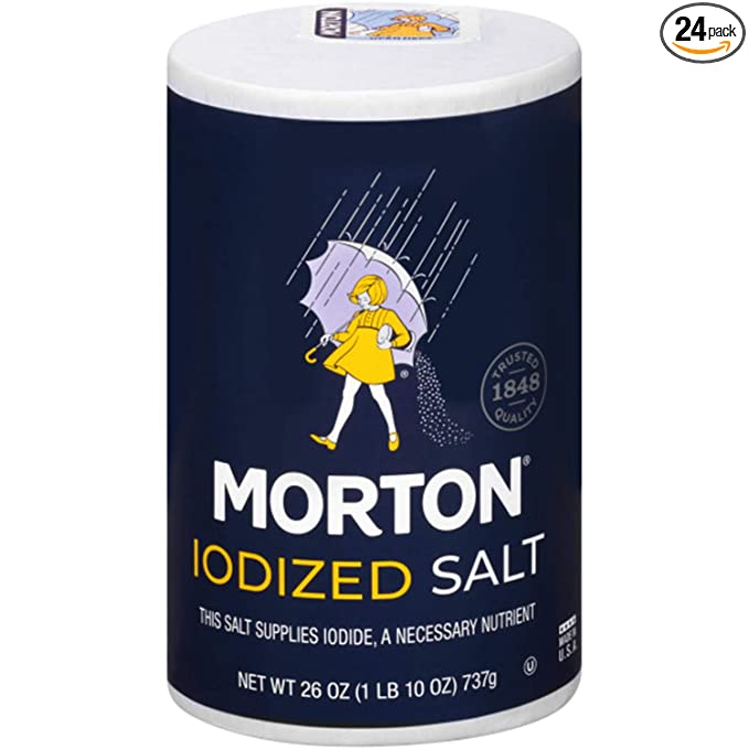  Morton Table Salt, Iodized, 26 Ounce (Pack Of 24)  - 030684890451