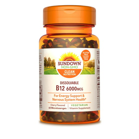 Sundown Sublingual Vitamin B12 6000 mcg 60 Microlozenges - 030768185657