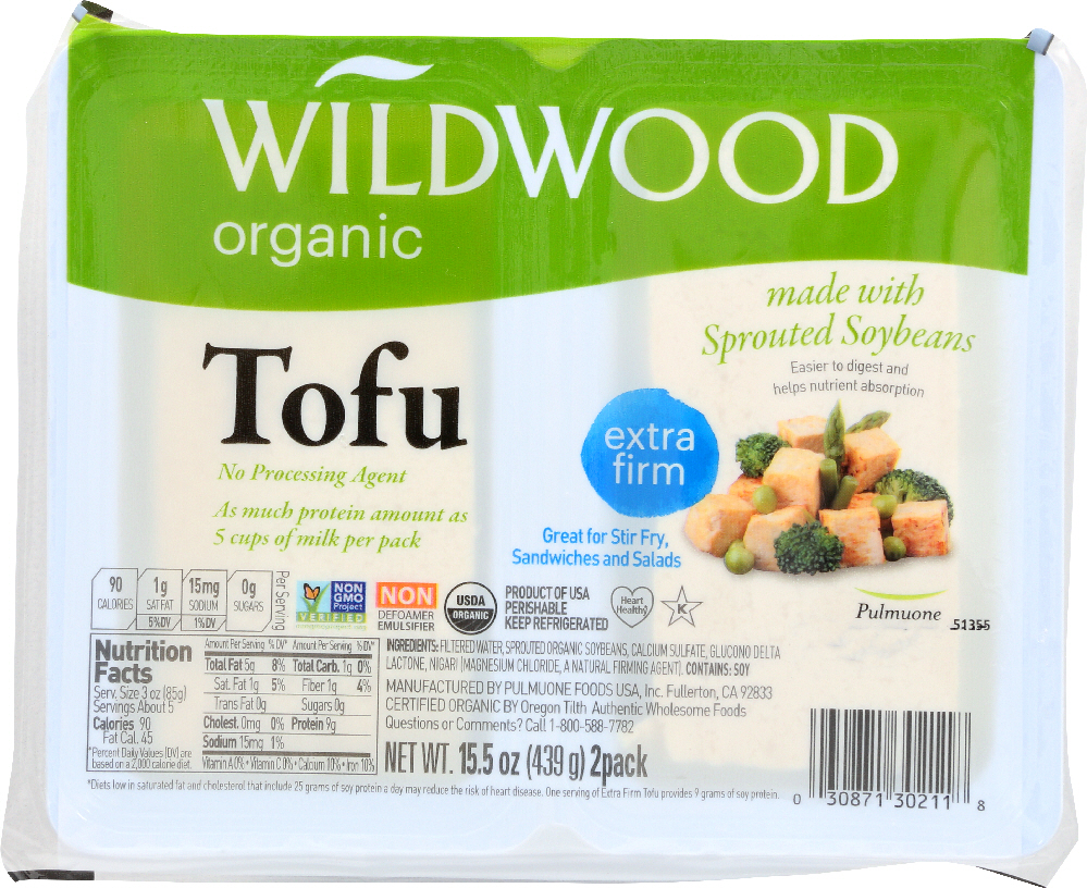 WILDWOOD: Organic Sproutofu Extra Firm 2 Pack, 15.50 oz - 0030871302118