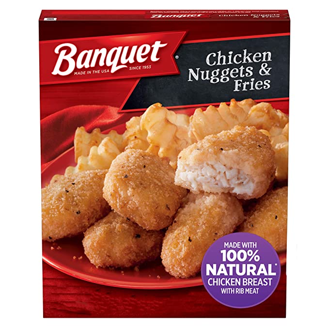  Banquet Chicken Nuggets & Fries, Frozen Meal, 4.85 oz  - 031000007089
